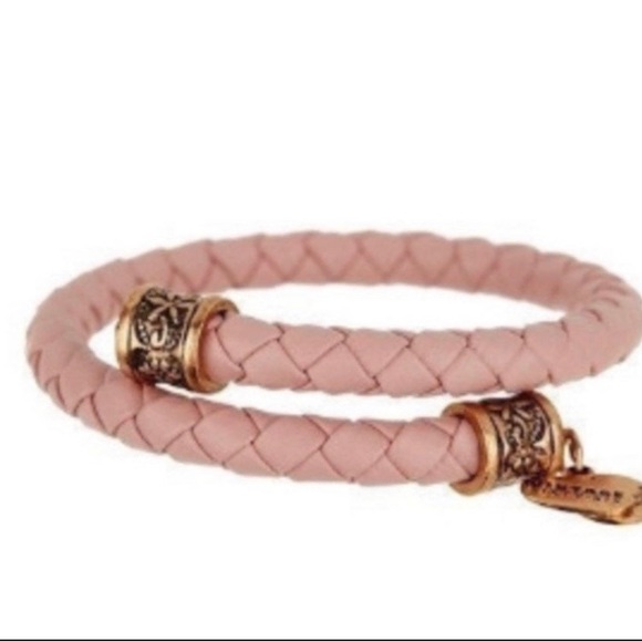 Alex and Ani Vintage 66 Pink Leather Wrap Bracelet - Picture 1 of 3